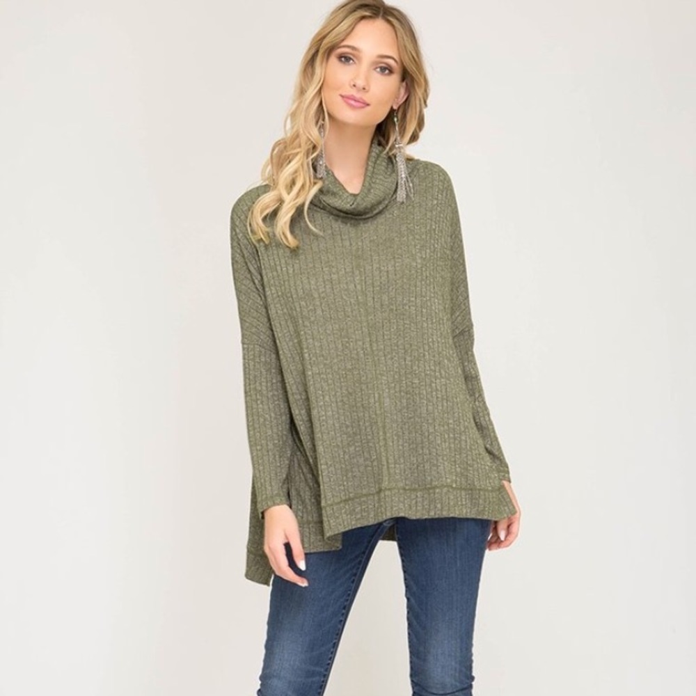 Long Sleeve Cowl Neck